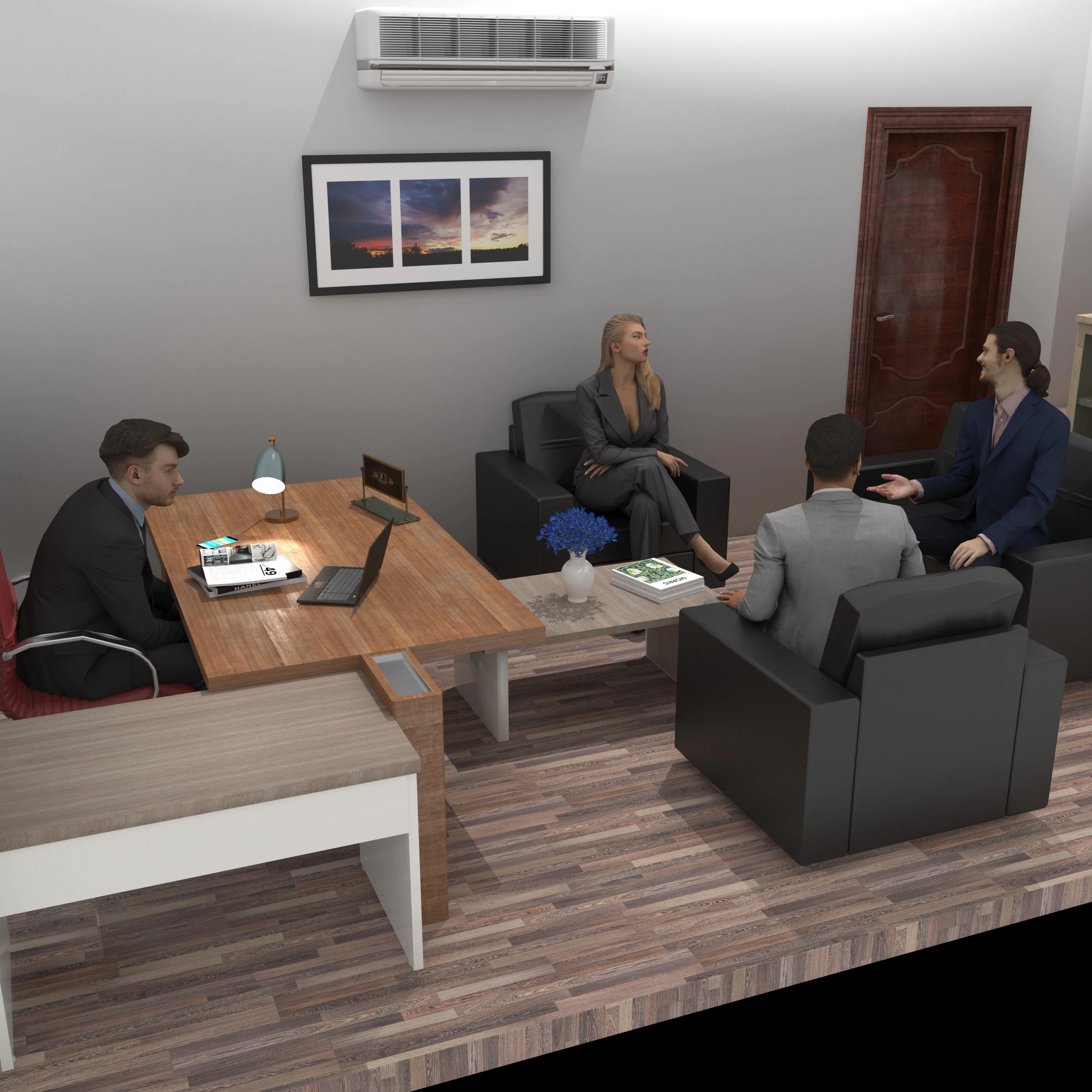 Boss Office 4K 3D Model .c4d .max .obj .3ds .fbx .stl .blend 