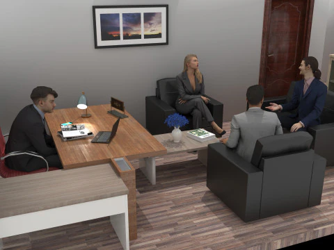 Ufficio del capo 4K Modello 3D