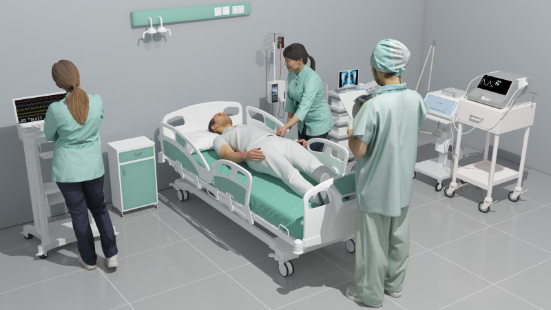 Critical Care Unit 4K 3D Модель .c4d .max .obj .3ds .fbx .stl .blend 