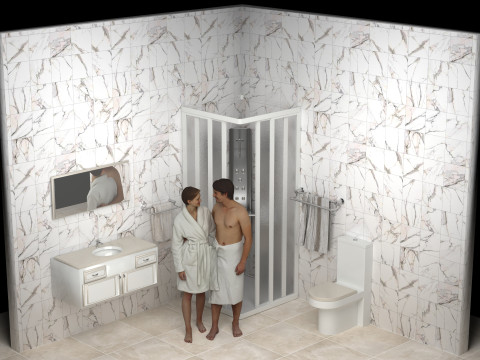 Последствия душа 4K 3D Модель