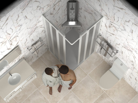 Последствия душа 4K 3D Модель