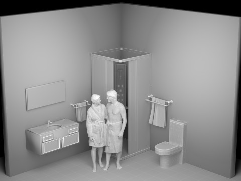 Последствия душа 4K 3D Модель