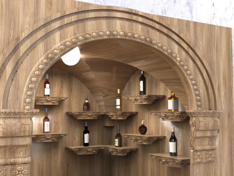 Wooden Bar 4K 3D Model