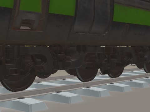 Stazione e treno vintage 4K Modello 3D