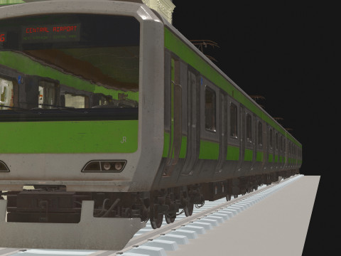 Stazione e treno vintage 4K Modello 3D