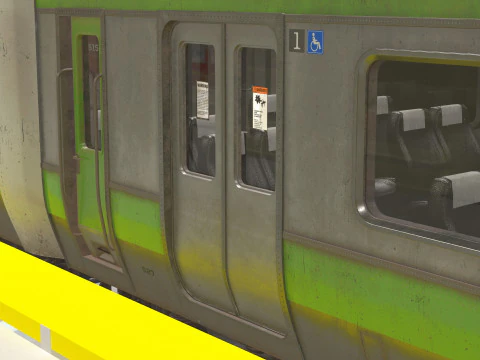 Vintage Station and Train 4K 3D Model