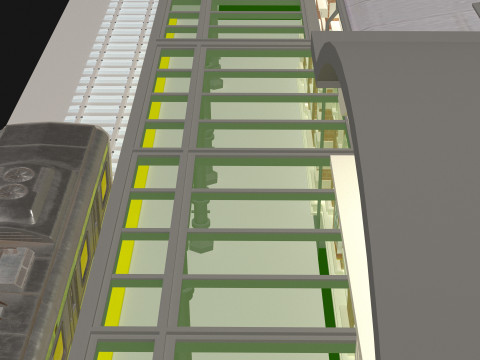 Stazione e treno vintage 4K Modello 3D