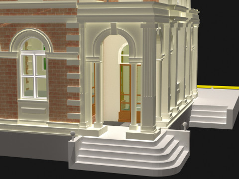 Stazione e treno vintage 4K Modello 3D