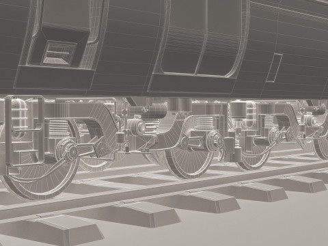 Stazione e treno vintage 4K Modello 3D