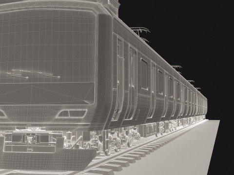 Stazione e treno vintage 4K Modello 3D