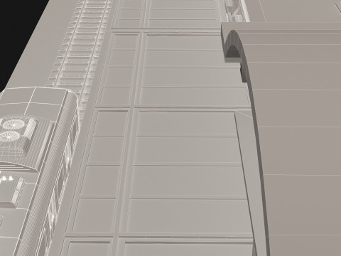 Stazione e treno vintage 4K Modello 3D