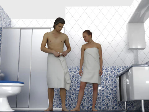 Conseguenze della doccia 2 - 4K Modello 3D