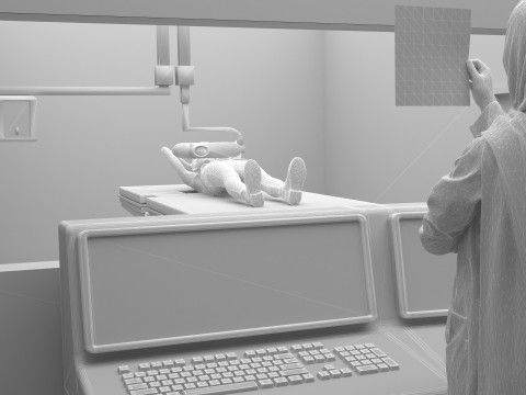 放射线照片 4K 3D 模型