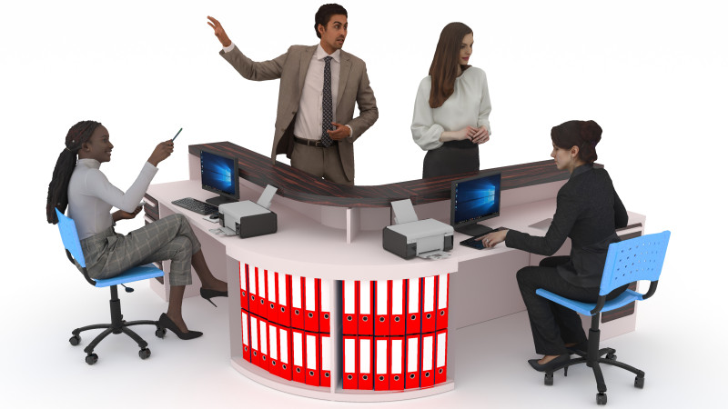 インフォメーションデスク 2 - 4K 3Dモデル .c4d .max .obj .3ds .fbx .stl .blend 