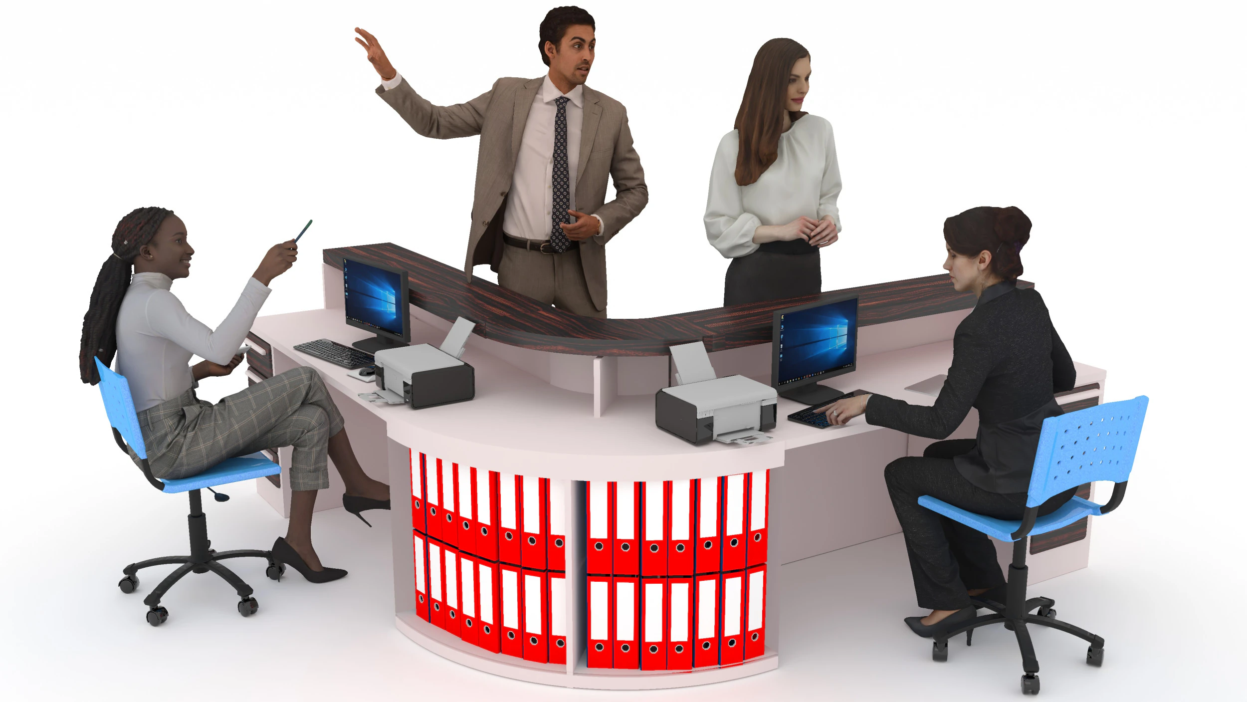 Information Desk 2 - 4K 3D Model .c4d .max .obj .3ds .fbx .stl .blend 