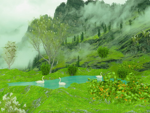 junto al lago Modelo 3D