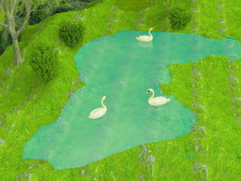 In riva al lago Modello 3D