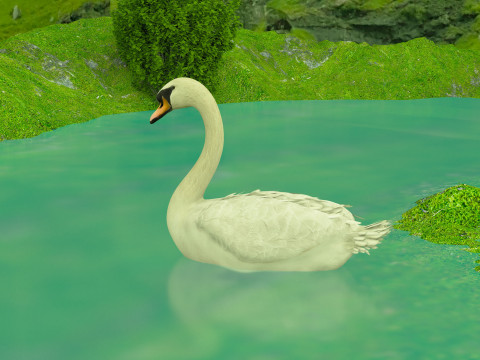 In riva al lago Modello 3D