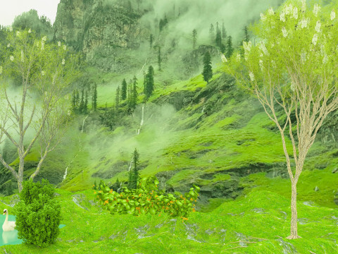 In riva al lago Modello 3D