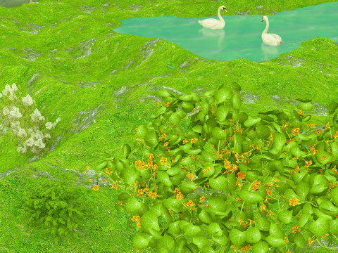 In riva al lago Modello 3D