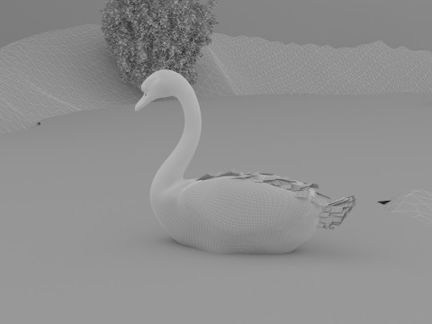 In riva al lago Modello 3D