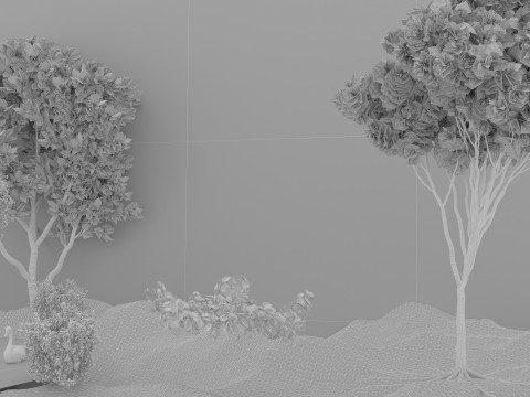 In riva al lago Modello 3D