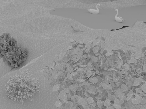 In riva al lago Modello 3D