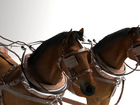 Horse-Drawn Wagon 4K 3D Model