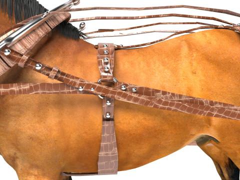 Vagão puxado por cavalos 4K Modelo 3D