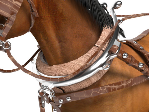 Vagão puxado por cavalos 4K Modelo 3D