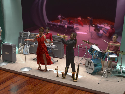 Music Band 4K 3D Model