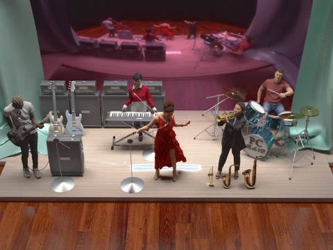 Music Band 4K 3D Model