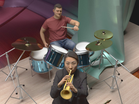 Music Band 4K 3D Model