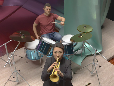Banda musicale 4K Modello 3D
