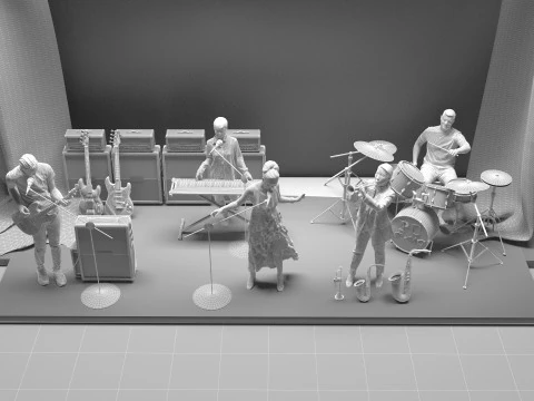 Banda musicale 4K Modello 3D