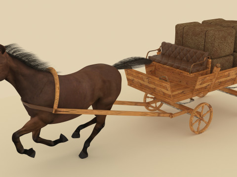 Hay Wagon 3D Model