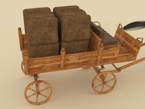 Hay Wagon 3D Model