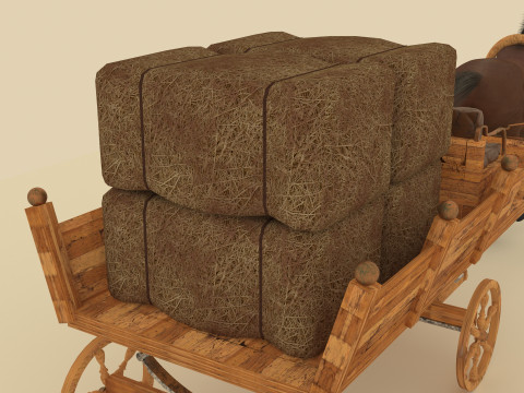 Hay Wagon 3D Model