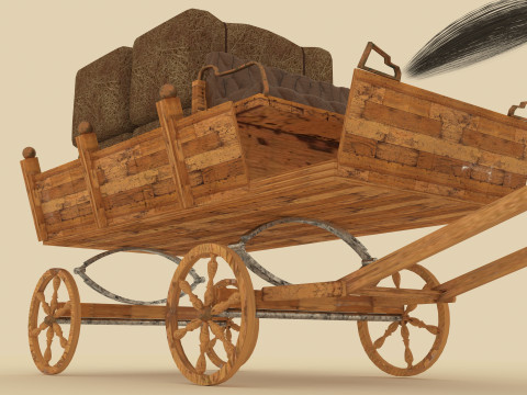Hay Wagon 3D Model