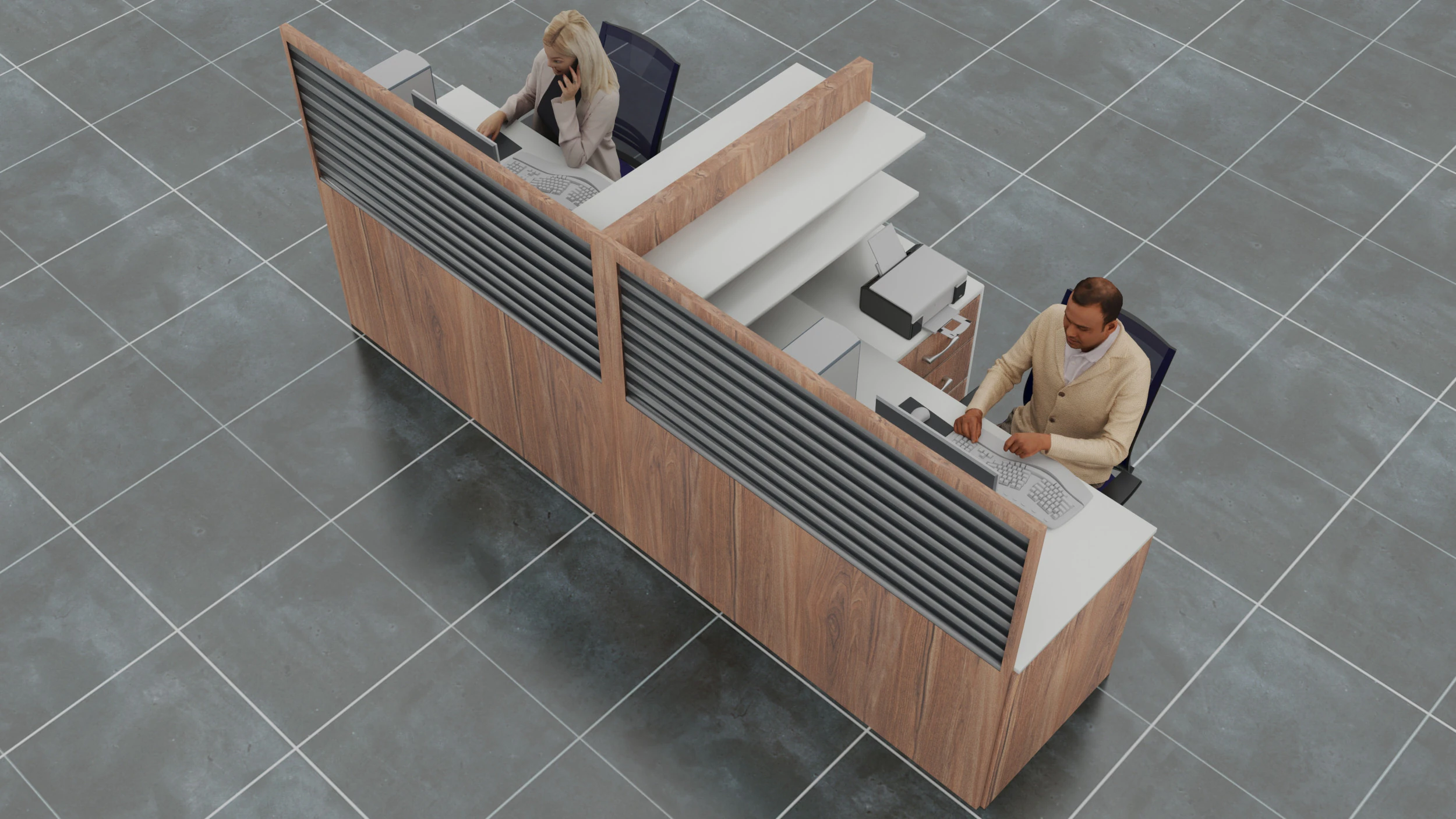 Office 2 3D Model .c4d .max .obj .3ds .fbx .stl .blend 