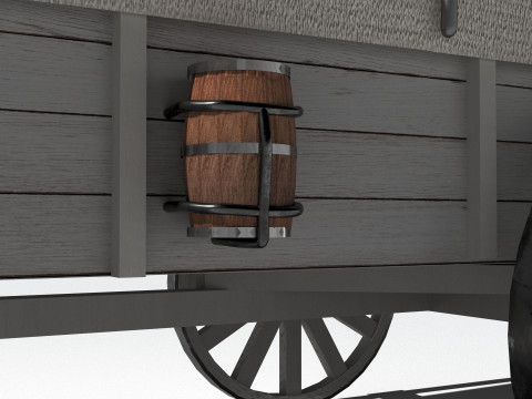 Horse-Drawn Wagon 2 3D Model