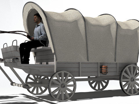 Horse-Drawn Wagon 2 3D Model