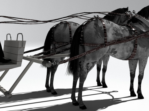 Horse-Drawn Wagon 2 3D Model