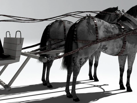 Horse-Drawn Wagon 2 3D Model