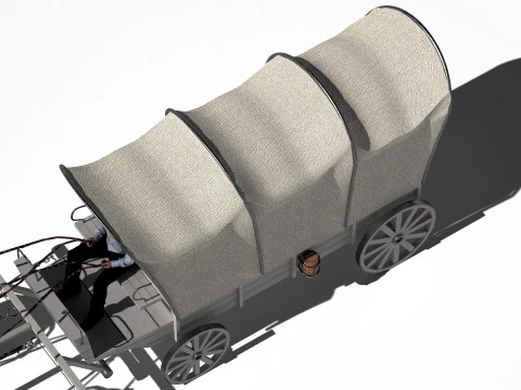 Horse-Drawn Wagon 2 3D Model