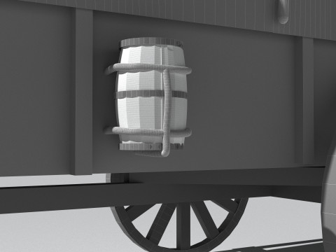 Horse-Drawn Wagon 2 3D Model