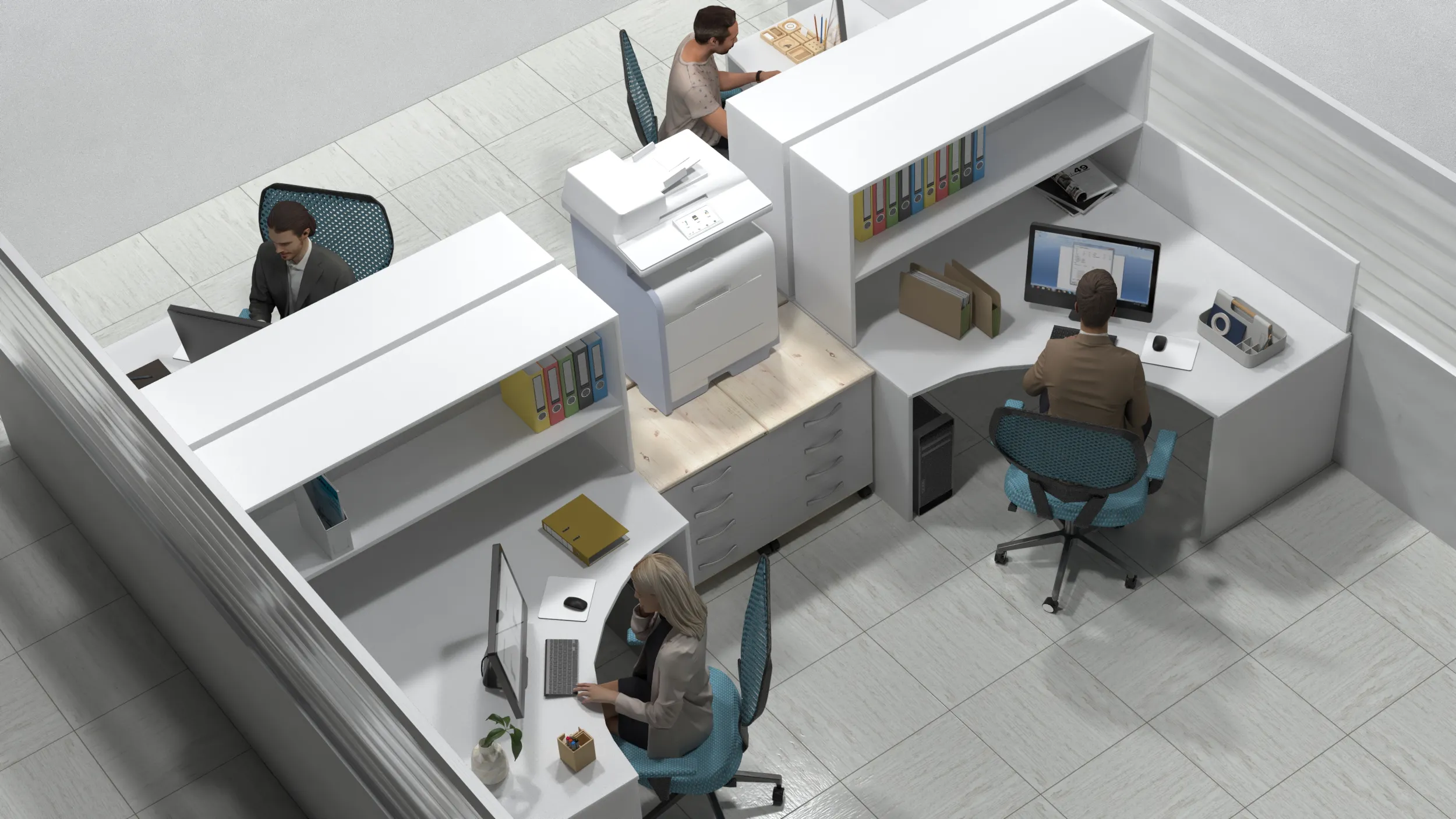 Office 3D Model .c4d .max .obj .3ds .fbx .stl .blend
