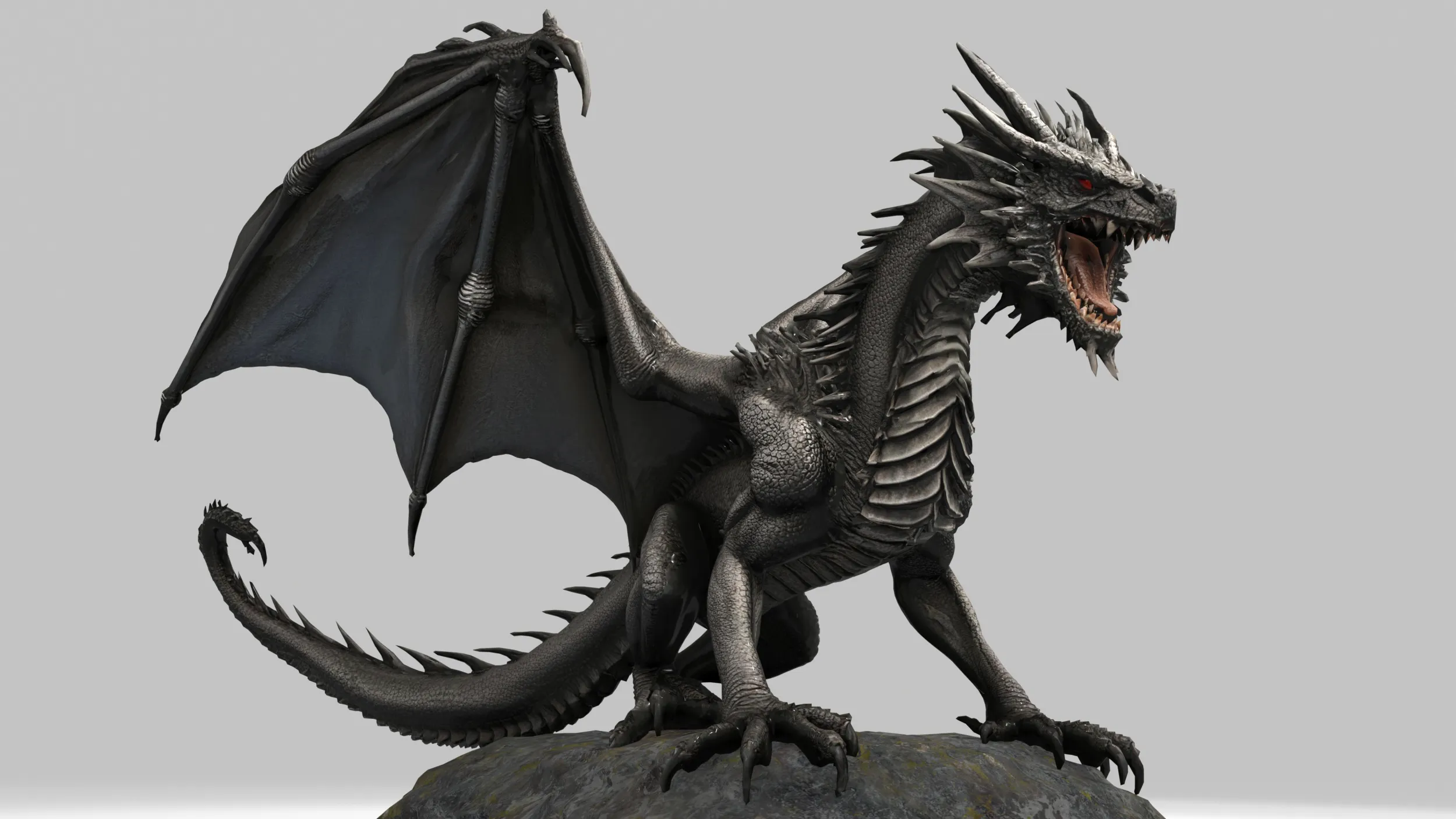 Black Dragon 3D Model .c4d .max .obj .3ds .fbx .stl .blend 