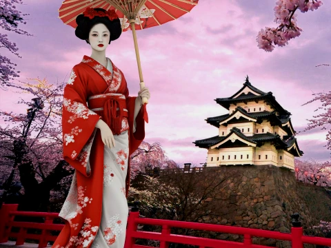 Geisha Modèle 3D