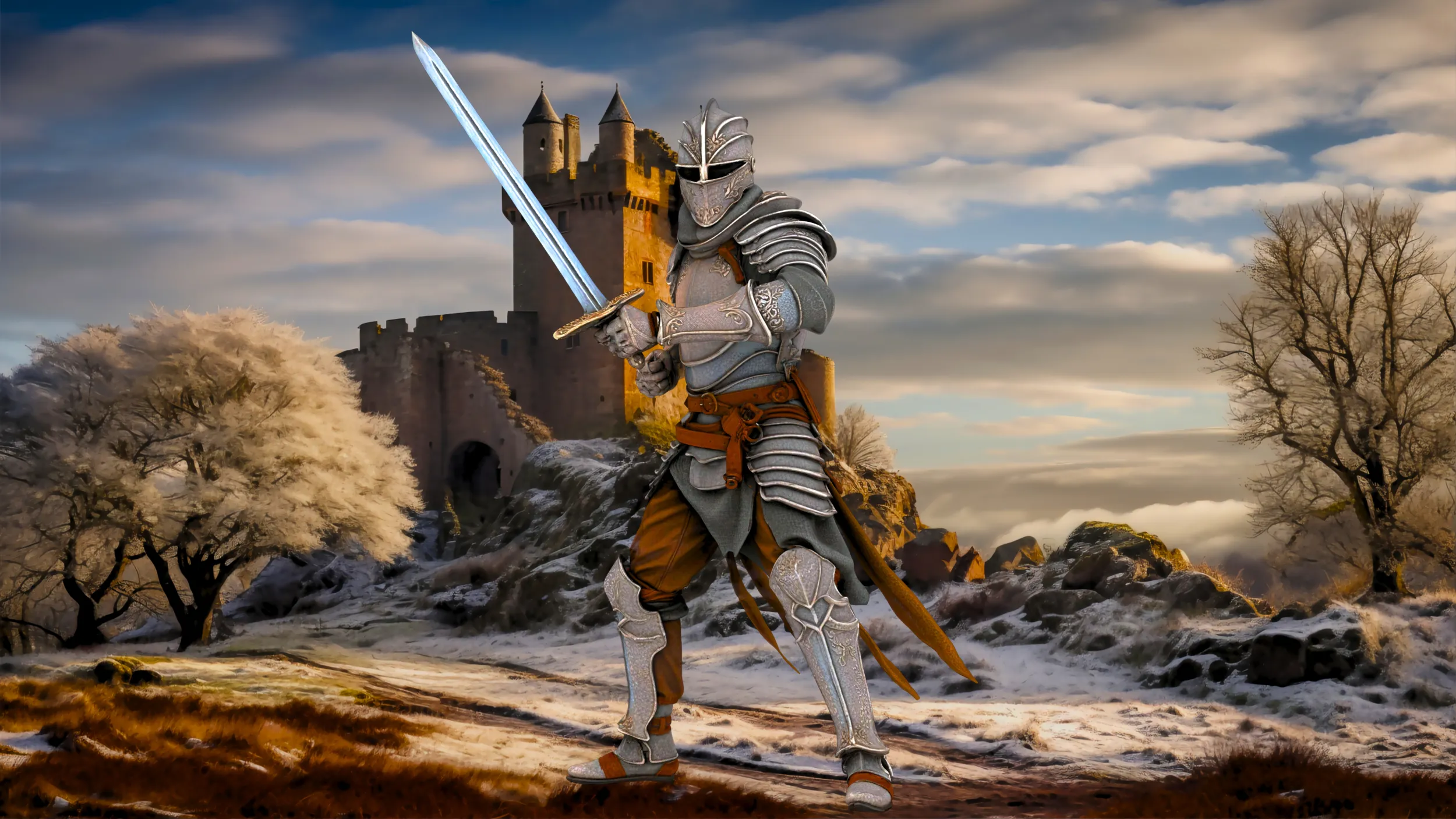 Medieval Knight 3D Model .c4d .max .obj .3ds .fbx .stl .blend